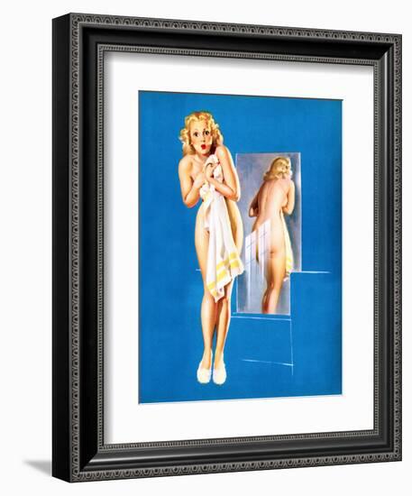 Double Exposure Pin-Up 1940-Gil Elvgren-Framed Art Print