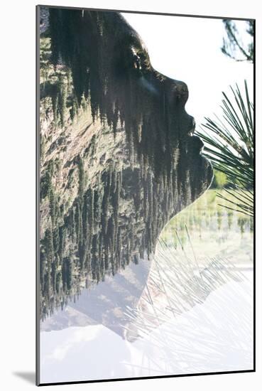 Double Exposure Portrait of Attractive Lady Combined with Mountainous Landscape-Victor Tongdee-Mounted Photographic Print