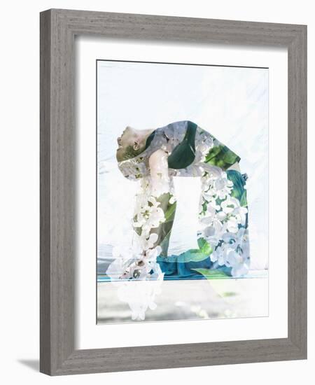 Double Exposure Portrait of Attractive Woman Performing Yoga Asana Combined with Photograph of Lila-Victor Tongdee-Framed Photographic Print