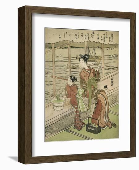 Double-Flowered Cherry: Motoura of the Minami Yamasakiya, C.1768-69-Suzuki Harunobu-Framed Giclee Print