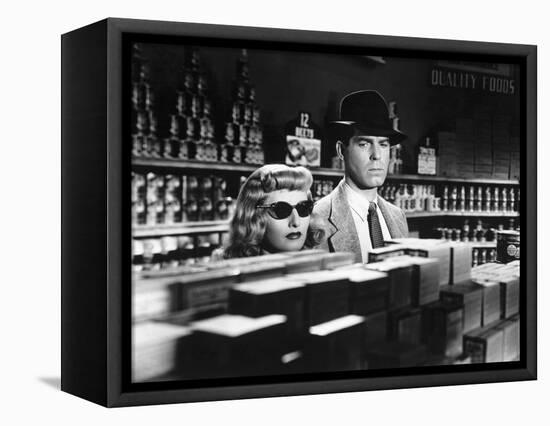 DOUBLE INDEMNITY, 1944 directed by BILLY WILDER Barbara Stanwyck and Fred McMurray (b/w photo)-null-Framed Stretched Canvas