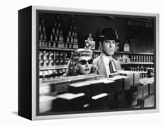 DOUBLE INDEMNITY, 1944 directed by BILLY WILDER Barbara Stanwyck and Fred McMurray (b/w photo)-null-Framed Stretched Canvas