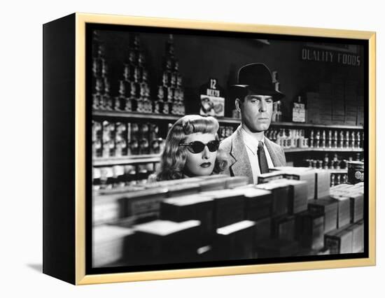 DOUBLE INDEMNITY, 1944 directed by BILLY WILDER Barbara Stanwyck and Fred McMurray (b/w photo)-null-Framed Stretched Canvas