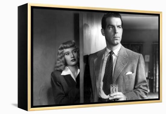 DOUBLE INDEMNITY, 1944 directed by BILLY WILDER Barbara Stanwyck and Fred McMurray (b/w photo)-null-Framed Stretched Canvas