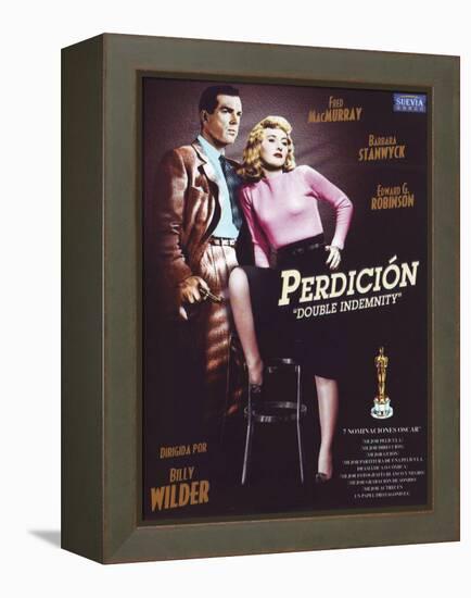 Double Indemnity, Spanish Movie Poster, 1944-null-Framed Stretched Canvas