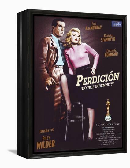 Double Indemnity, Spanish Movie Poster, 1944-null-Framed Stretched Canvas