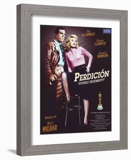 Double Indemnity, Spanish Movie Poster, 1944-null-Framed Art Print