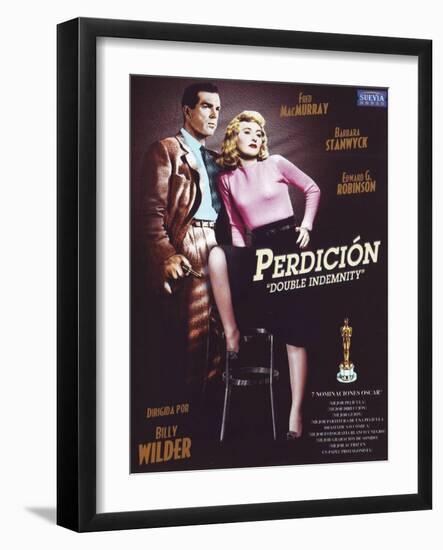 Double Indemnity, Spanish Movie Poster, 1944-null-Framed Art Print