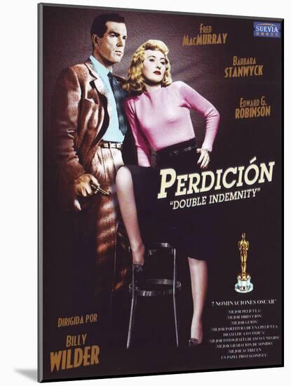 Double Indemnity, Spanish Movie Poster, 1944-null-Mounted Art Print