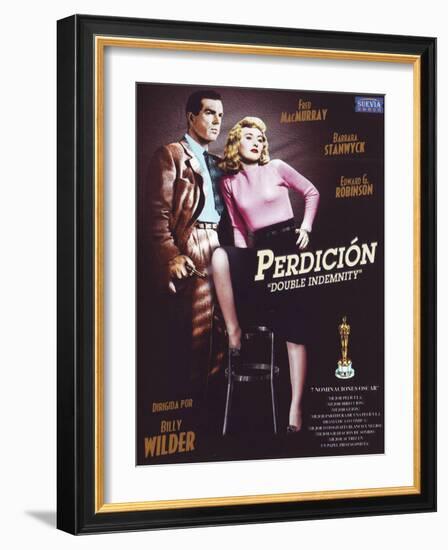 Double Indemnity, Spanish Movie Poster, 1944-null-Framed Art Print