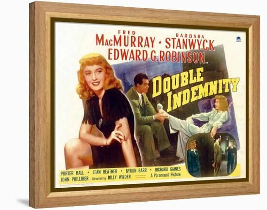 Double Indemnity, UK Movie Poster, 1944-null-Framed Stretched Canvas