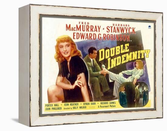 Double Indemnity, UK Movie Poster, 1944-null-Framed Stretched Canvas