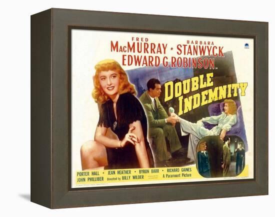 Double Indemnity, UK Movie Poster, 1944-null-Framed Stretched Canvas