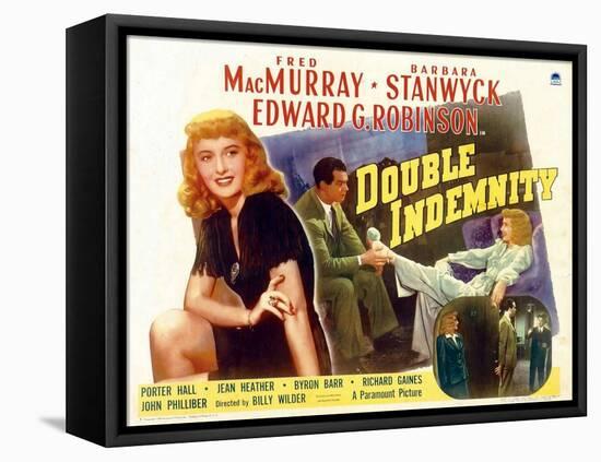 Double Indemnity, UK Movie Poster, 1944-null-Framed Stretched Canvas