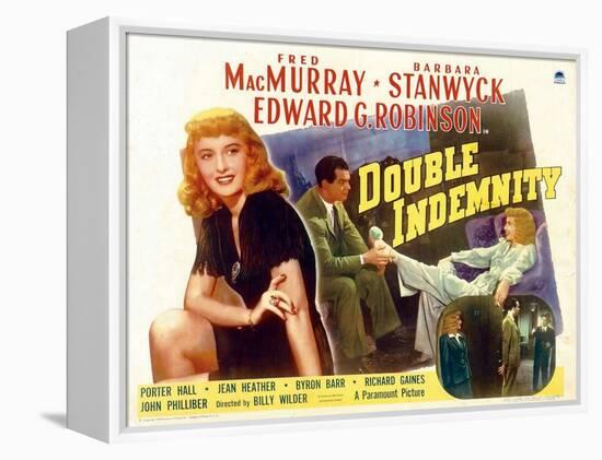 Double Indemnity, UK Movie Poster, 1944-null-Framed Stretched Canvas