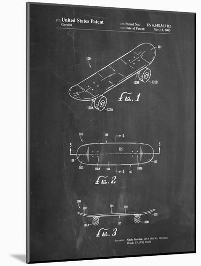 Double Kick Skateboard Patent-Cole Borders-Mounted Art Print
