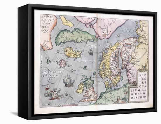 Double-Page Map of Northern Europe, 1575-Abraham Ortelius-Framed Premier Image Canvas