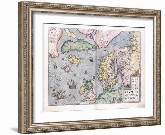 Double-Page Map of Northern Europe, 1575-Abraham Ortelius-Framed Giclee Print