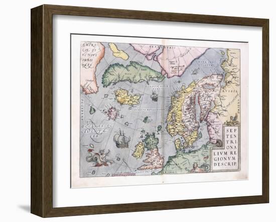 Double-Page Map of Northern Europe, 1575-Abraham Ortelius-Framed Giclee Print