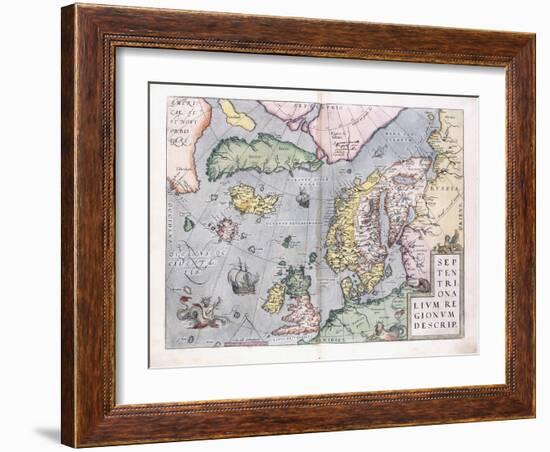 Double-Page Map of Northern Europe, 1575-Abraham Ortelius-Framed Giclee Print