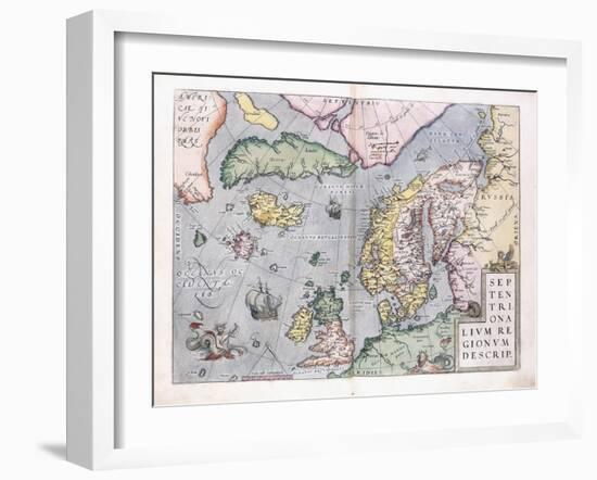 Double-Page Map of Northern Europe, 1575-Abraham Ortelius-Framed Giclee Print