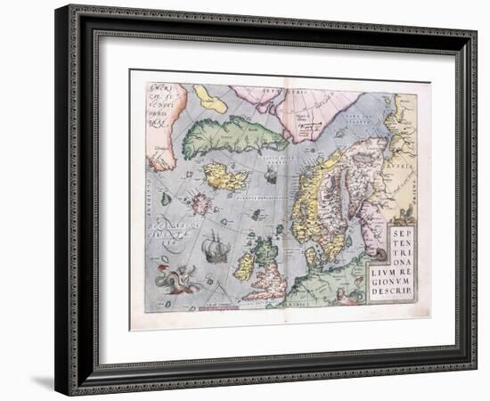 Double-Page Map of Northern Europe, 1575-Abraham Ortelius-Framed Giclee Print