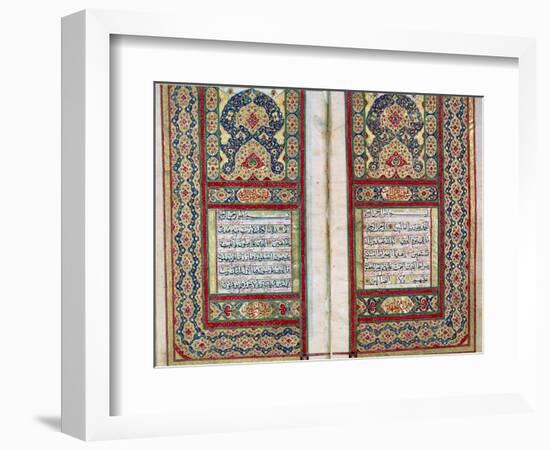 Double Page Spread from a Koran with Illuminated Borders, North Indian, 1838-null-Framed Giclee Print