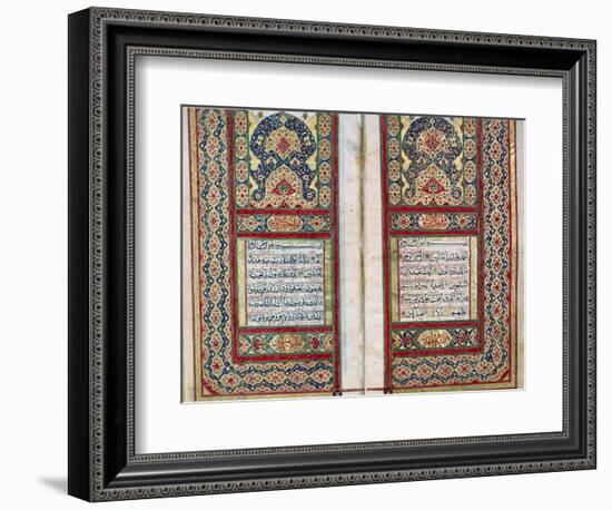 Double Page Spread from a Koran with Illuminated Borders, North Indian, 1838-null-Framed Giclee Print