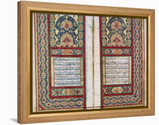 Double Page Spread from a Koran with Illuminated Borders, North Indian, 1838-null-Framed Premier Image Canvas