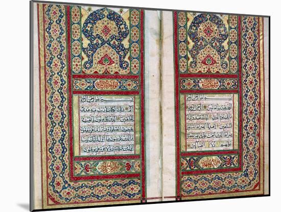 Double Page Spread from a Koran with Illuminated Borders, North Indian, 1838-null-Mounted Giclee Print