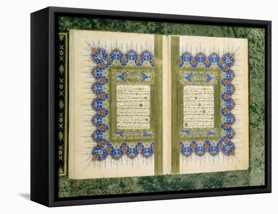 Double Page Spread from a Koran with Marginal Decoration, 1867-null-Framed Premier Image Canvas