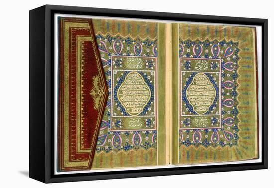 Double Page Spread from a Koran with Marginal Floral Decoration, Turkish, 1855-null-Framed Premier Image Canvas