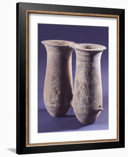 Double Pithoi, Geometric Patterned Terracotta from Milos, Greece-null-Framed Giclee Print