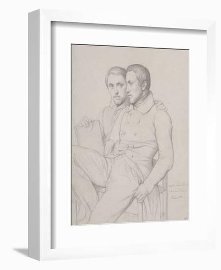 Double portrait d'Hyppolyte et Paul Flandrin-Hippolyte Flandrin-Framed Giclee Print