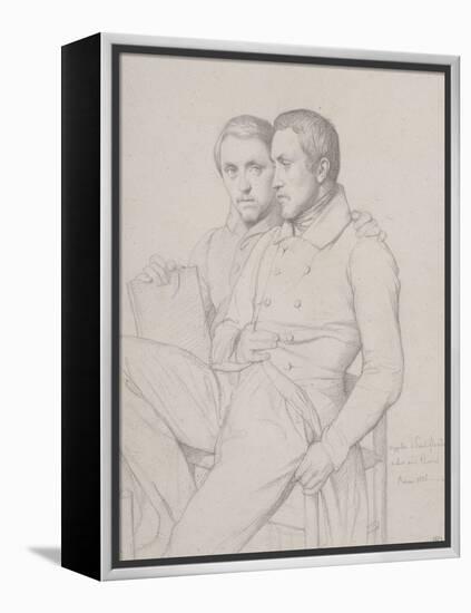 Double portrait d'Hyppolyte et Paul Flandrin-Hippolyte Flandrin-Framed Premier Image Canvas