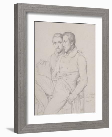 Double portrait d'Hyppolyte et Paul Flandrin-Hippolyte Flandrin-Framed Giclee Print