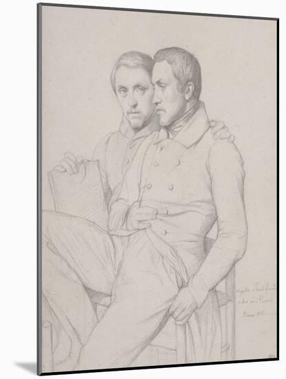 Double portrait d'Hyppolyte et Paul Flandrin-Hippolyte Flandrin-Mounted Giclee Print