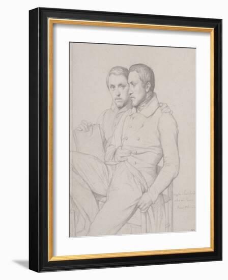 Double portrait d'Hyppolyte et Paul Flandrin-Hippolyte Flandrin-Framed Giclee Print