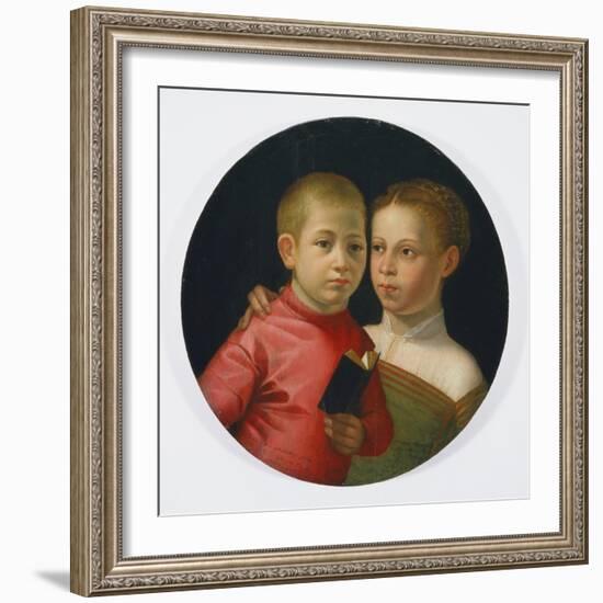 Double Portrait of a Boy and Girl of the Attavanti Family, C.1580-Sofonisba Anguissola-Framed Giclee Print