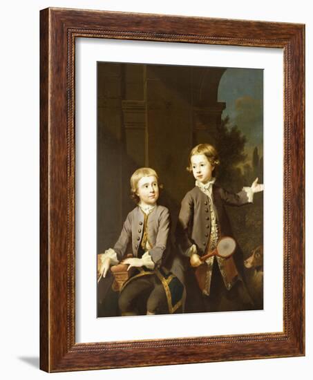 Double Portrait of Henry Penruddocke Wyndham and his Brother Wandham-Joseph Highmore-Framed Giclee Print