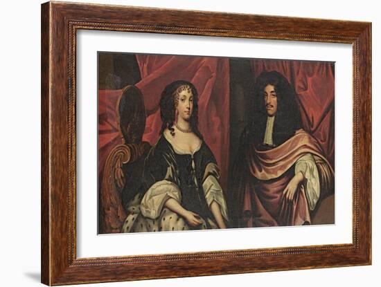 Double Portrait of King Charles II and Catherine of Braganza, C.1665-null-Framed Giclee Print