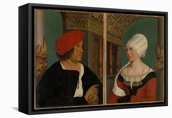 Double Portrait of the Basel Mayor Jacob Meyer Zum Hasen and His Wife Dorothea Kannengiesser, 1516-Hans Holbein the Younger-Framed Premier Image Canvas