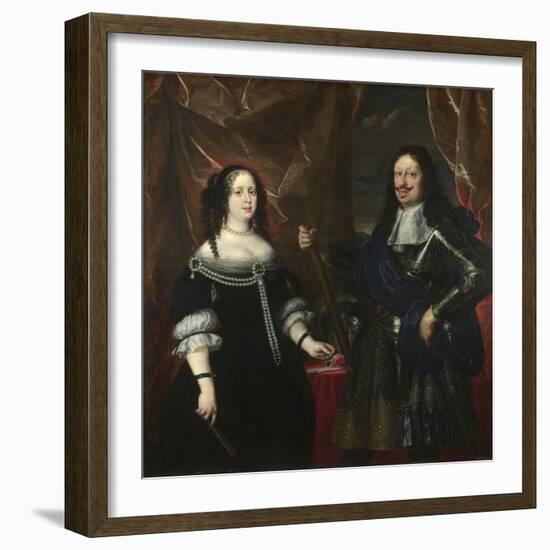 Double Portrait of the Grand Duke Ferdinand II of Tuscany and His Wife Vittoria Della Rovere, 1660S-Justus Sustermans-Framed Giclee Print