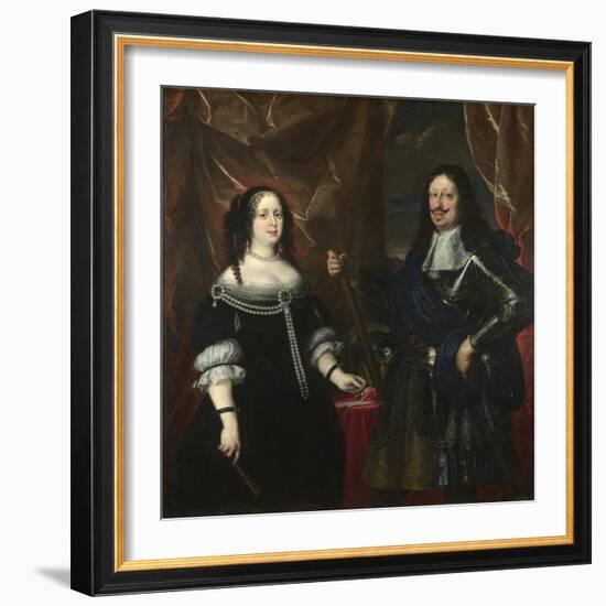 Double Portrait of the Grand Duke Ferdinand II of Tuscany and His Wife Vittoria Della Rovere, 1660S-Justus Sustermans-Framed Giclee Print