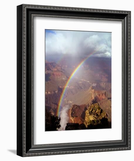 Double Rainbow Forms at Hopi Point, after a Rain Shower at Grand Canyon National Park in Arizona-null-Framed Photographic Print