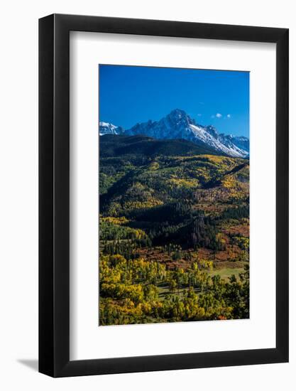 Double RL Ranch near Ridgway, Colorado USA with the Sneffels Range in the San Juan Mountains-null-Framed Photographic Print