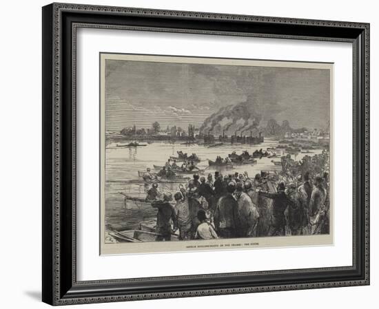 Double Sculling-Match on the Thames, the Finish-Charles Robinson-Framed Giclee Print