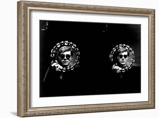 Double Tambourine, circa 1966-Andy Warhol/ Nat Finkelstein-Framed Art Print