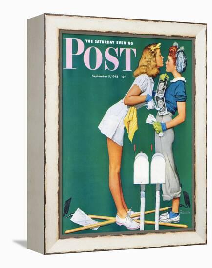 "Double Trouble for Willie Gillis" Saturday Evening Post Cover, September 5,1942-Norman Rockwell-Framed Premier Image Canvas