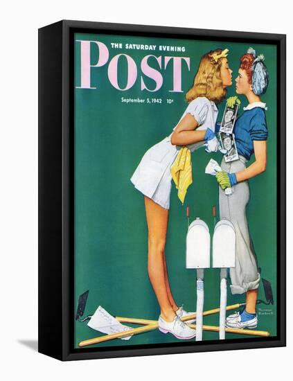 "Double Trouble for Willie Gillis" Saturday Evening Post Cover, September 5,1942-Norman Rockwell-Framed Premier Image Canvas